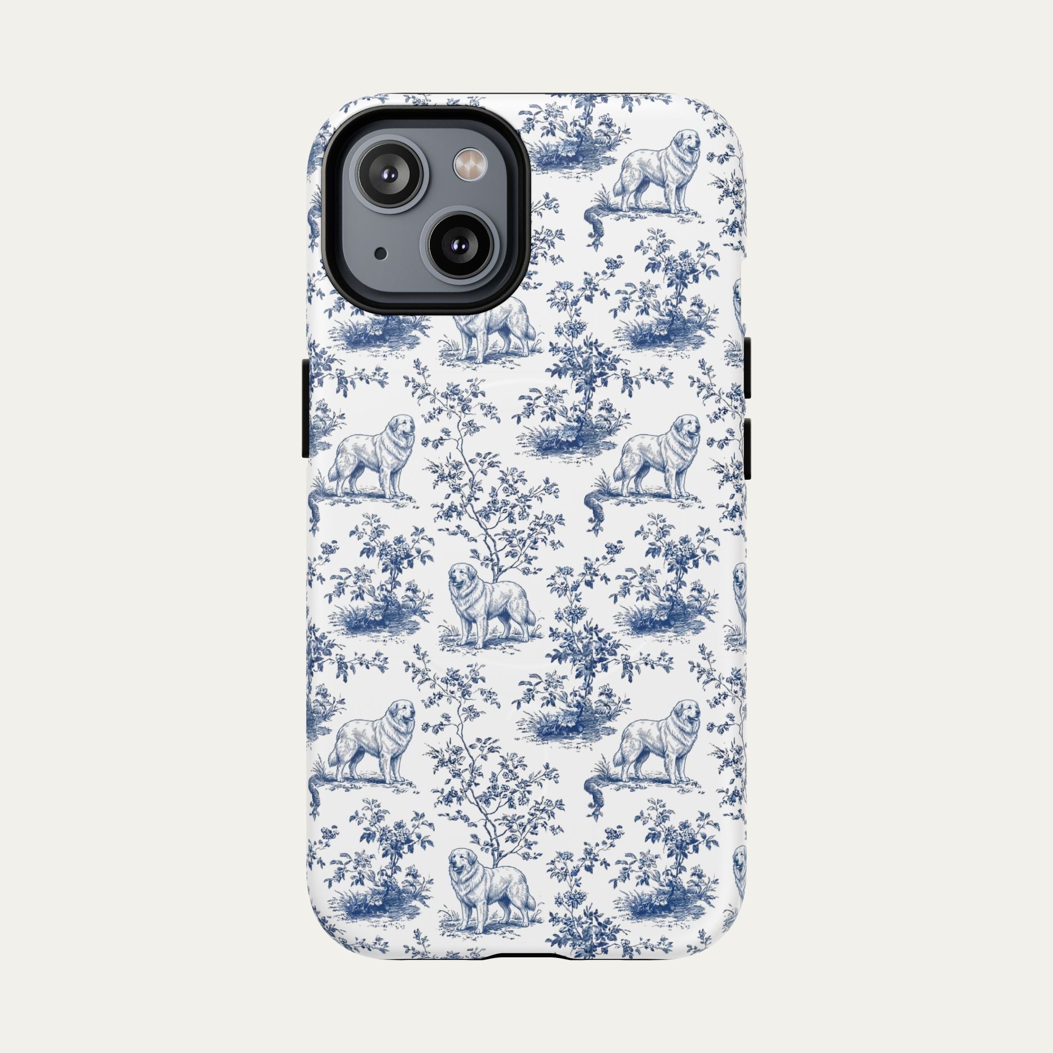Great Pyrenees Blue Toile Phone case