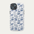 Pekingese Blue Toile Phone case