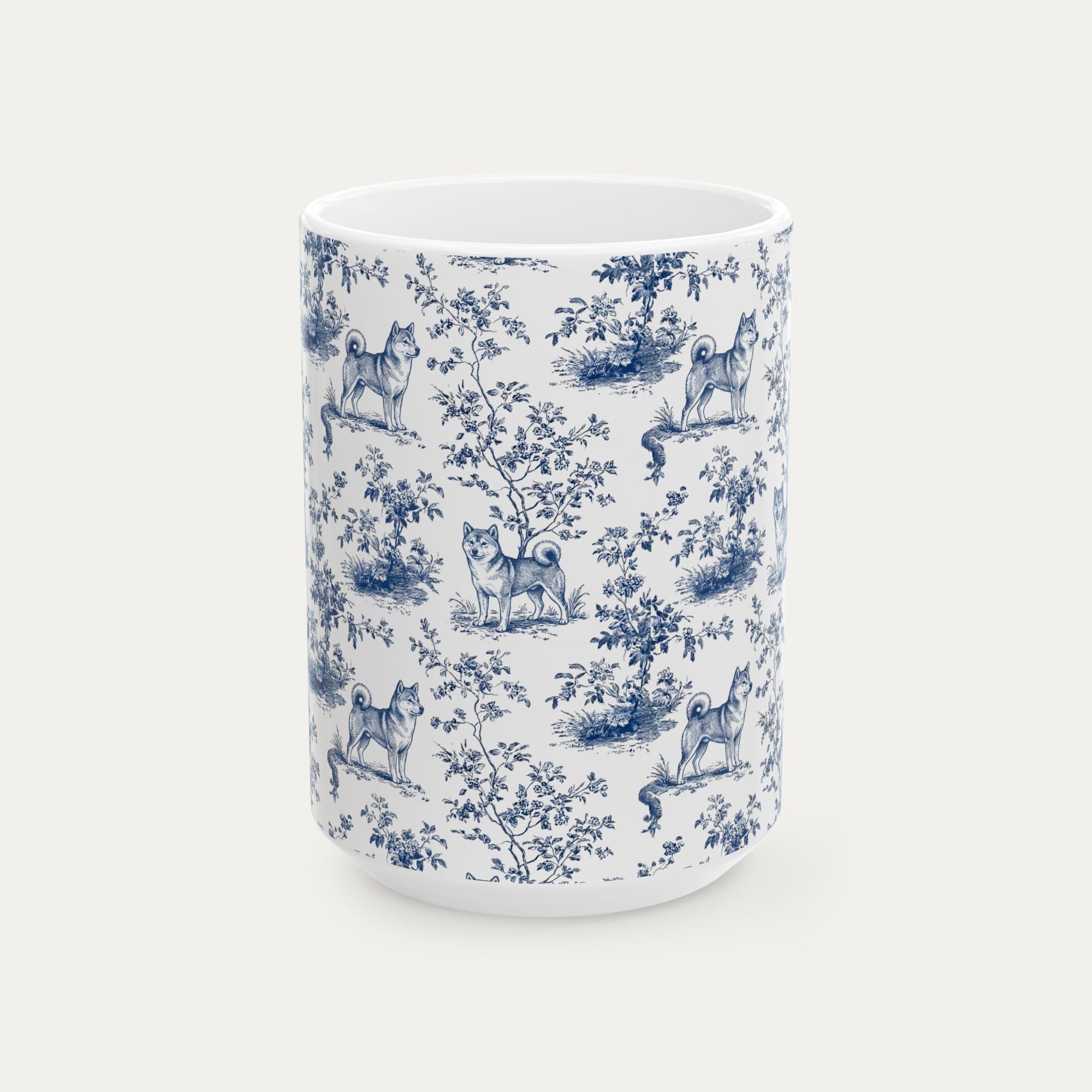 Shiba Inu Blue Toile Mug