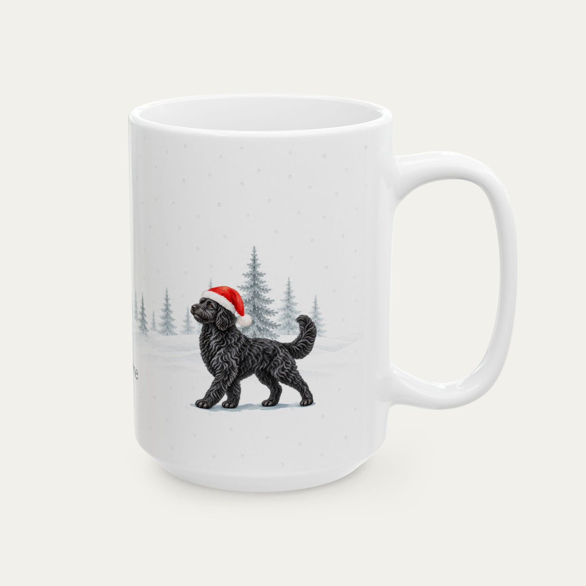 Custom Goldendoodle  Black Christmas Santa Hat Mug