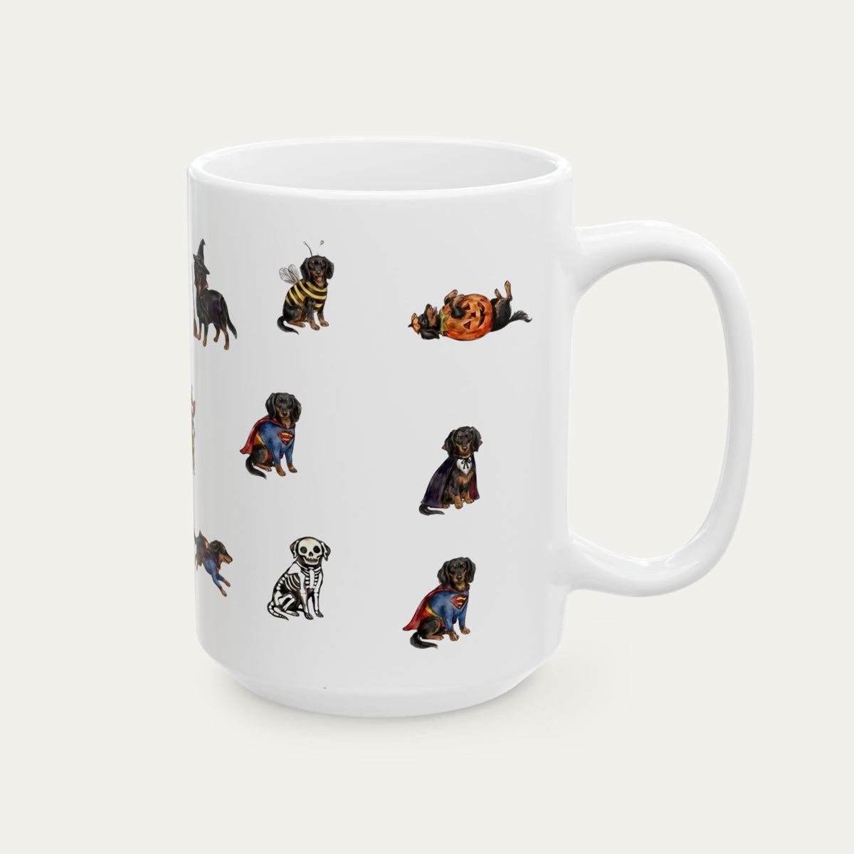 Dachshund LH Black and Tan  Halloween mug