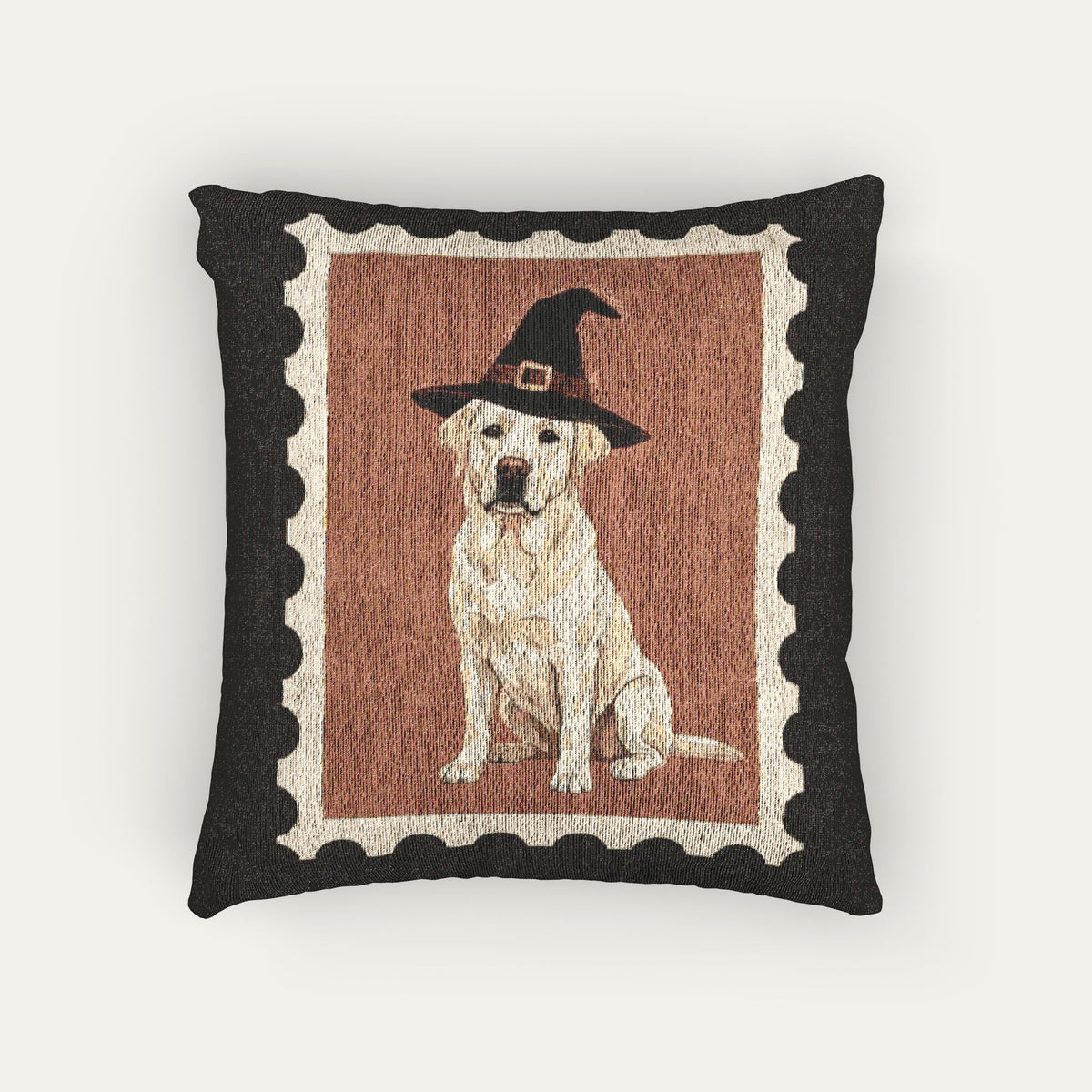 Labarador Cream  Halloween Woven Pillow