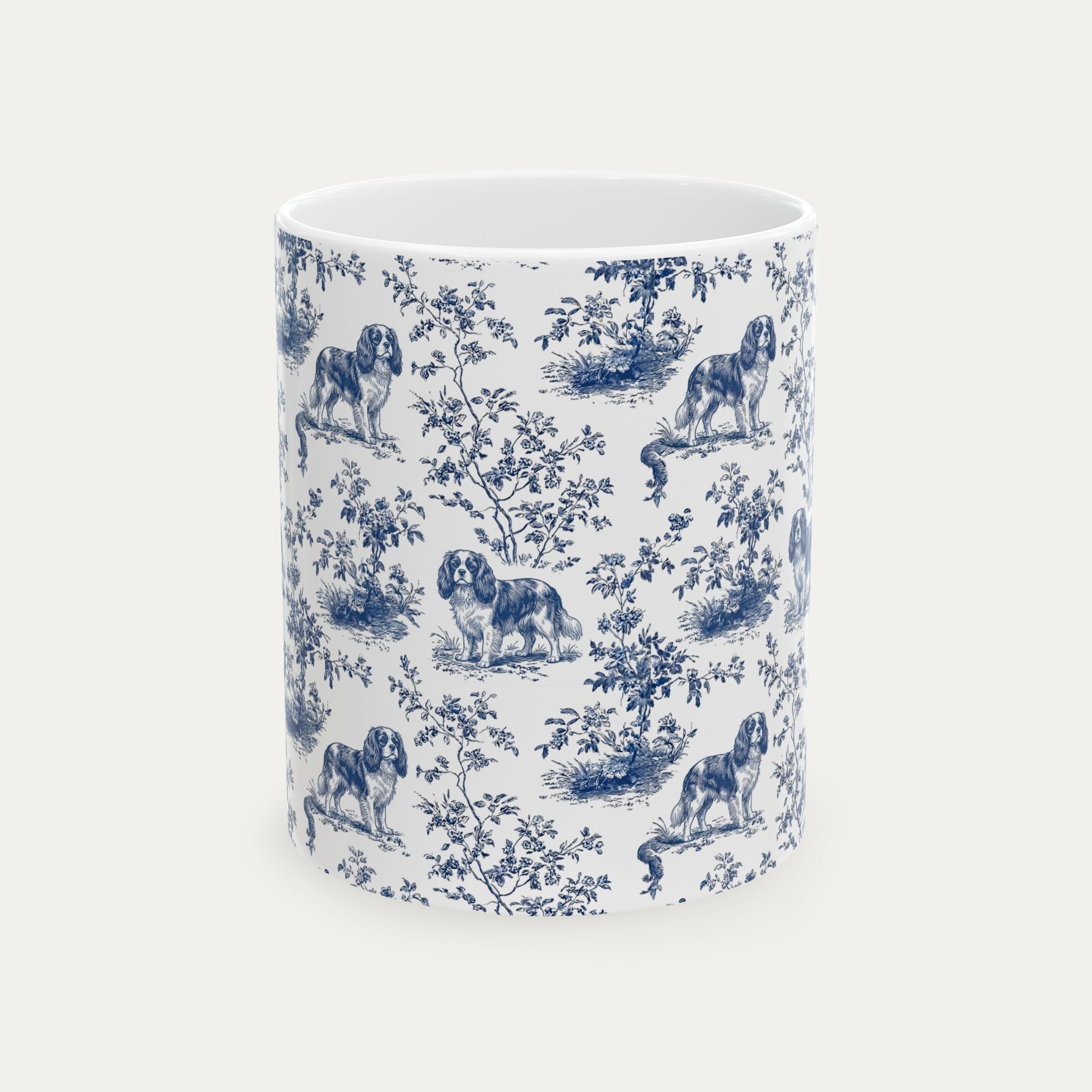 Cavalier Spaniel Blue Toile Mug