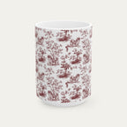 Pekingese Burgundy Toile Mug