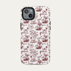 Toy Fox Terrier Burgundy Toile phone Case