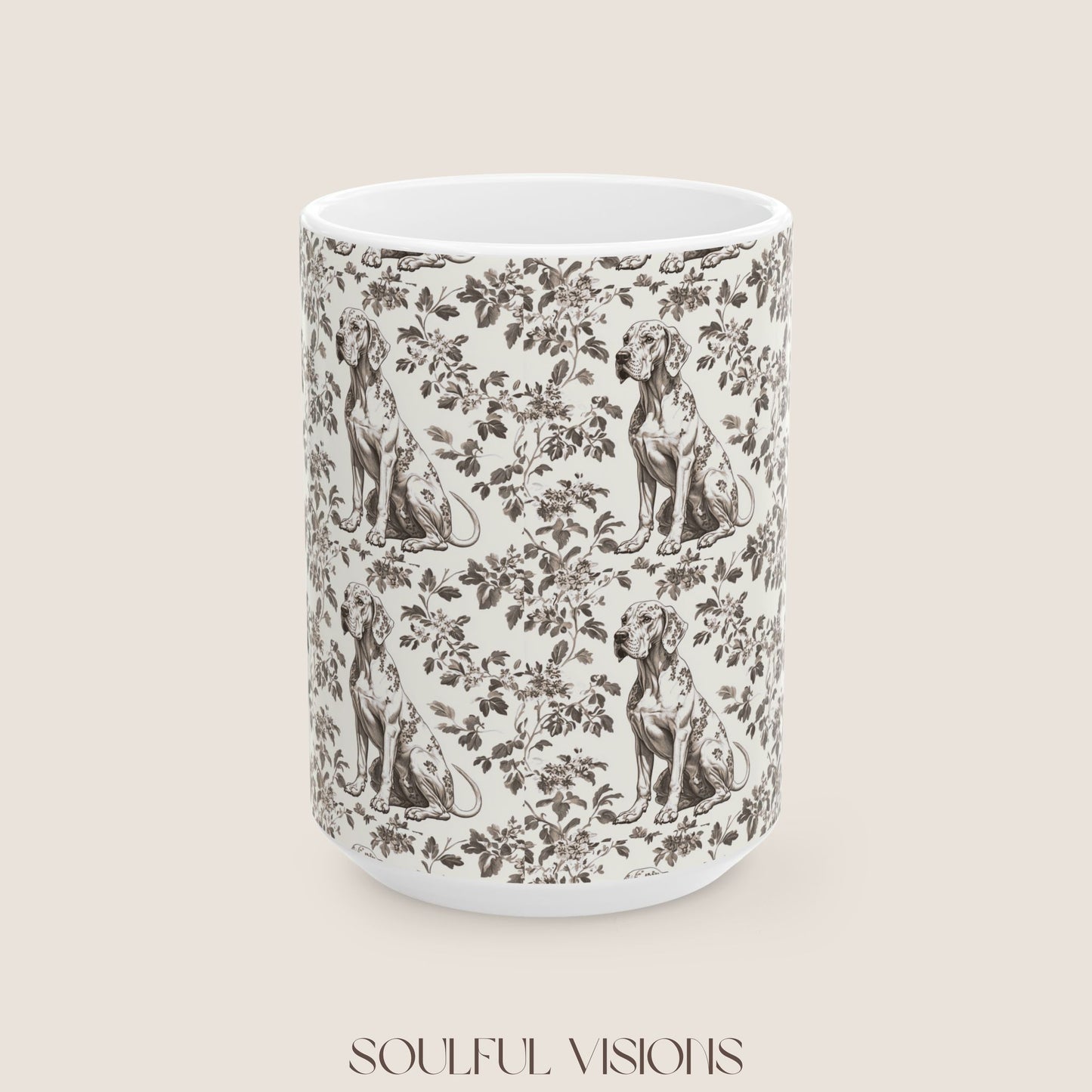 Great Dane Toile De Jouy Mug