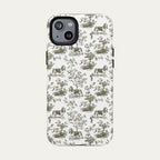 Basset Hound Sage Green Toile phone Case