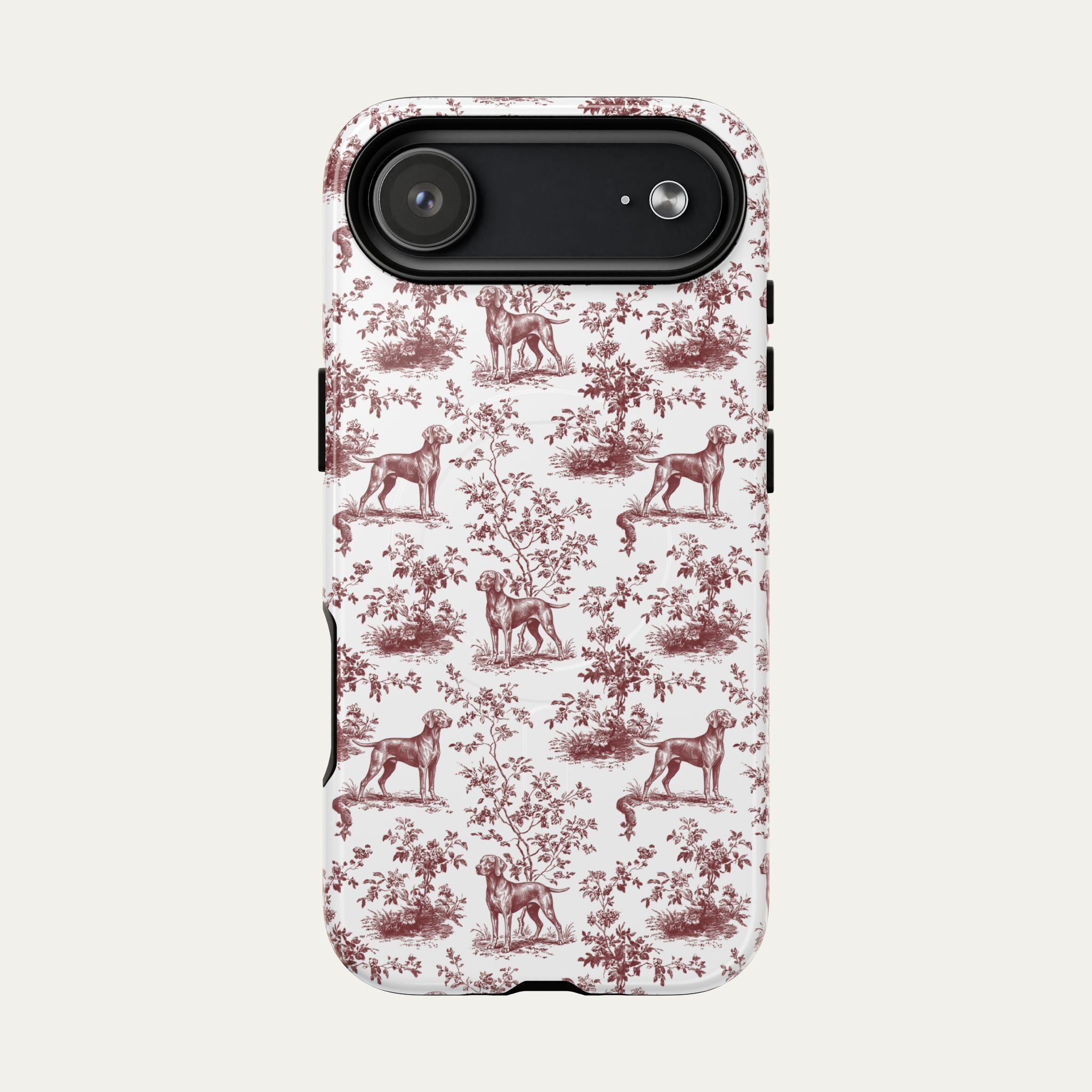 Weimaraner Burgundy Toile phone Case