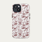 Akita Burgundy Toile phone Case