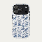 Poodle Blue Toile Phone case