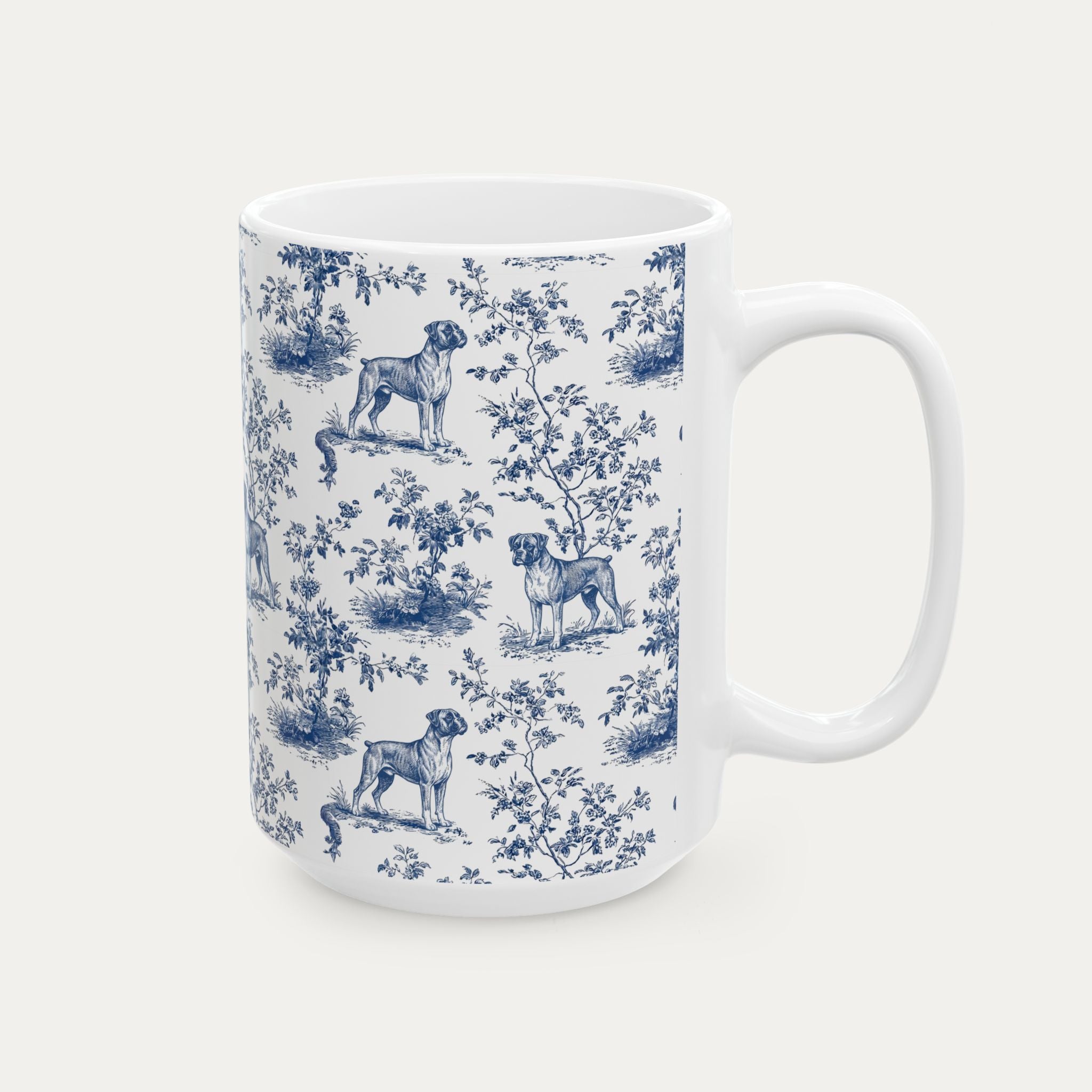 Boxer Blue Toile Mug