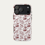 Great Dane Burgundy Toile phone Case