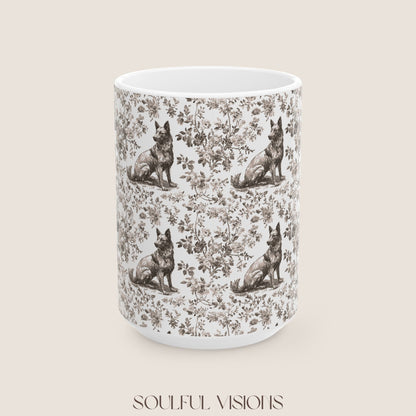 Belgian Malinois Toile de Jouy Mug