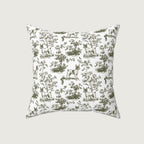 Toy Fox Terrier Sage Green French Toile Pillow