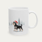 Custom Miniature Schnauzer Black and Silver  Christmas Santa Hat Mug