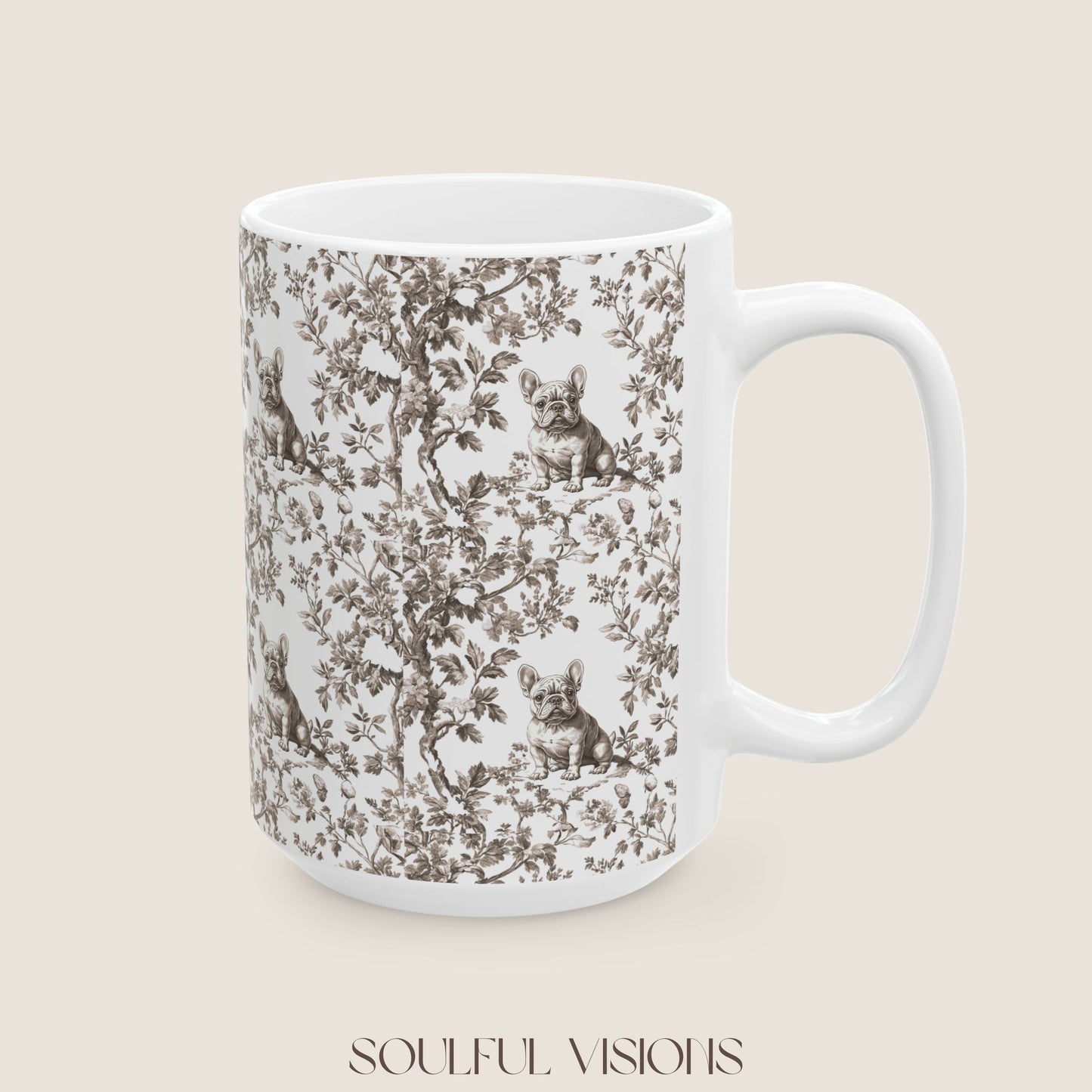 French Bulldog Toile De jouy Mug