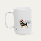 Custom Shiba Inu Black and Tan Christmas Santa Hat Mug