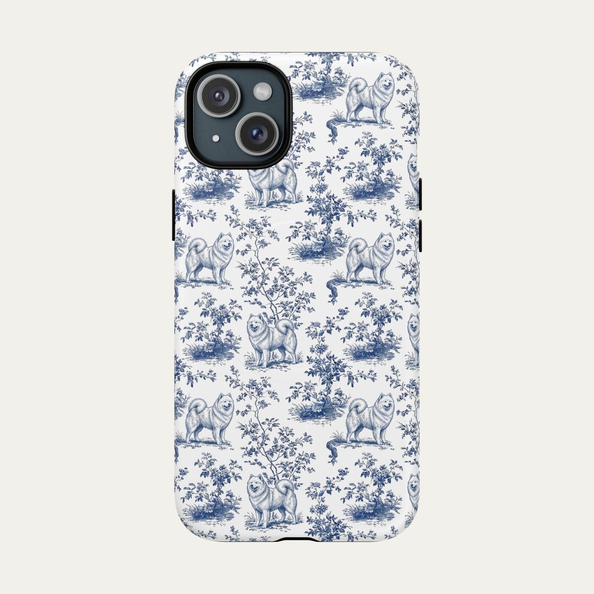 Samoyed Blue Toile Phone case