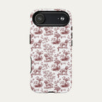 Cockapoo Burgundy Toile phone Case