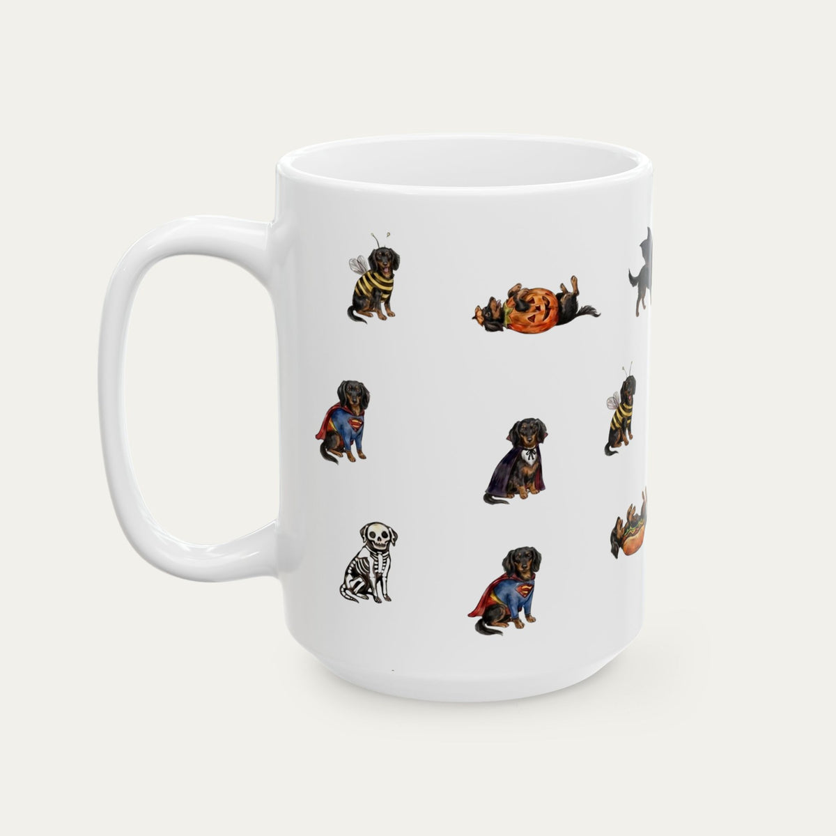 Dachshund LH Black and Tan  Halloween mug