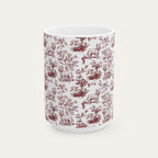 Westie Burgundy Toile Mug