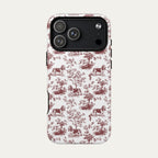 Basset Hound Burgundy Toile phone Case