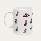 Border Collie Brown and White Christmas Mug