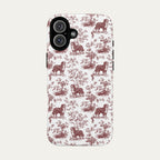 Bernese Mountain Burgundy Toile phone Case