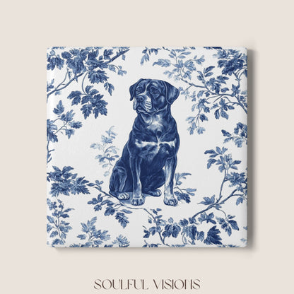 Rottweiler Ceramic Coaster French Toile