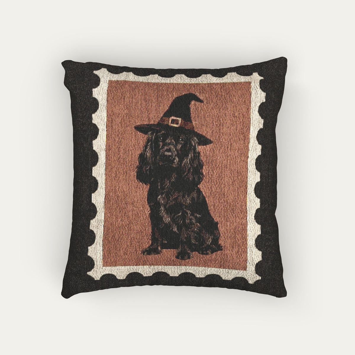 Cocker Spaniel Black Halloween Woven Pillow