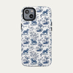 Bernedoodle Blue Toile Phone case