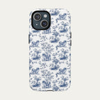 Pekingese Blue Toile Phone case