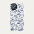 Goldendoodle Blue Toile Phone case