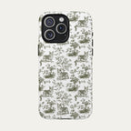 Corgi Sage Green Toile phone Case