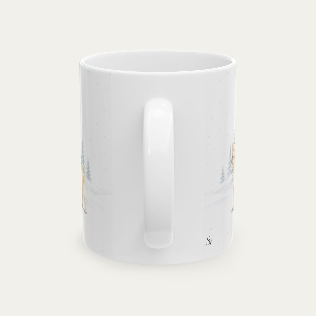 Custom Chihuahua Cream Christmas Santa Hat Mug