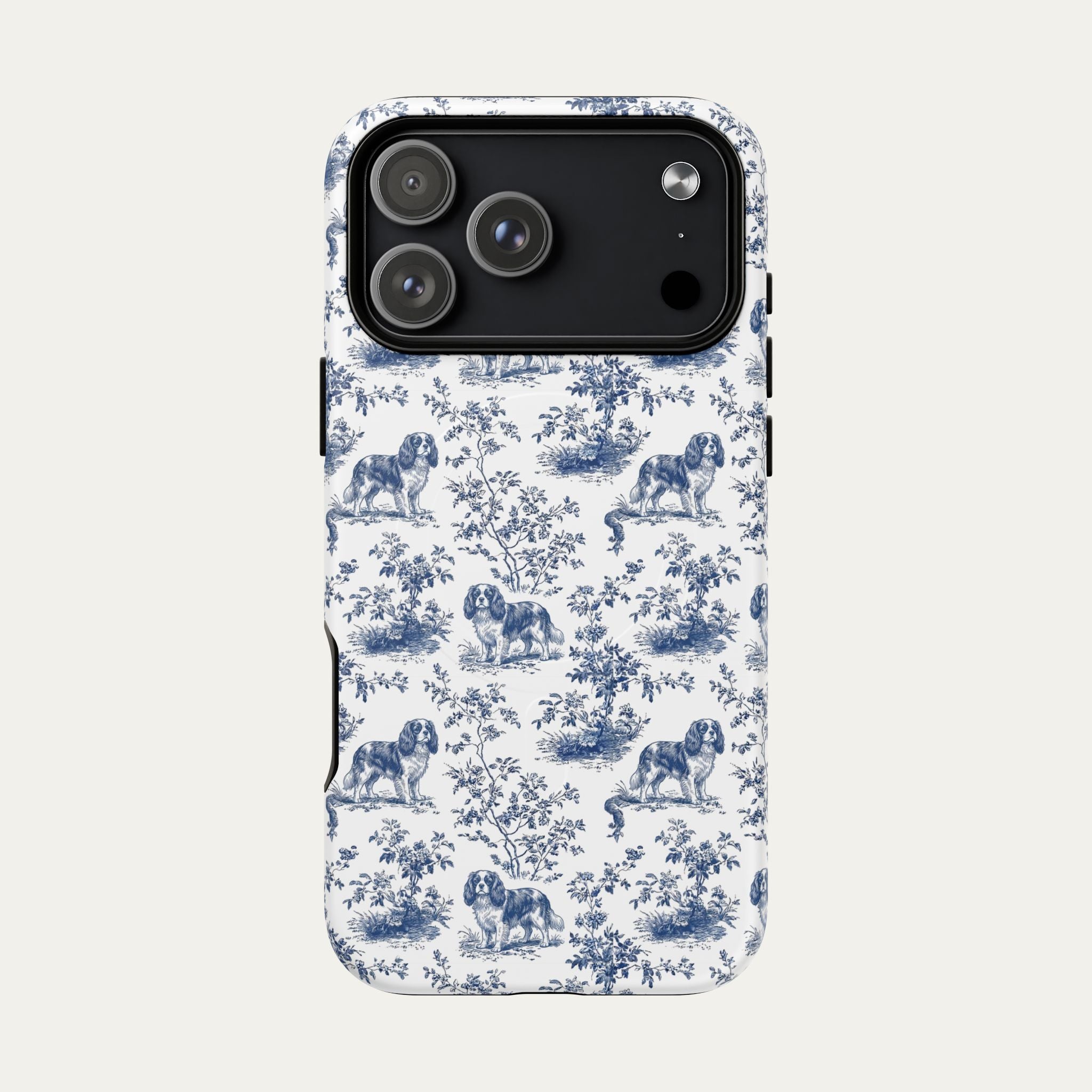 Cavalier Spaniel Blue Toile Phone case