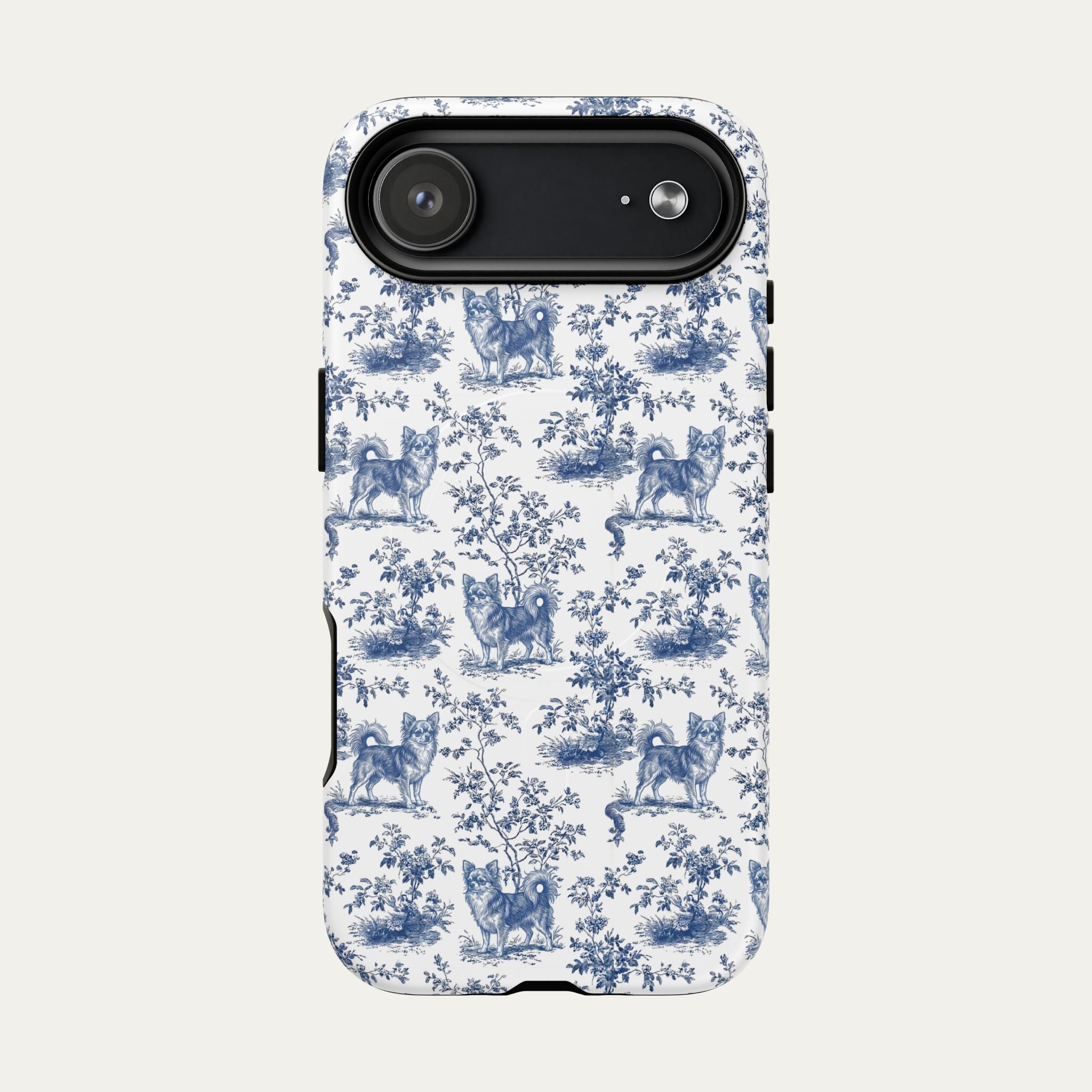 Chihuahua Longhaired Blue Toile Phone case