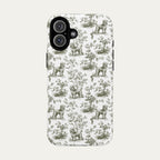 Poodle Sage Green Toile phone Case