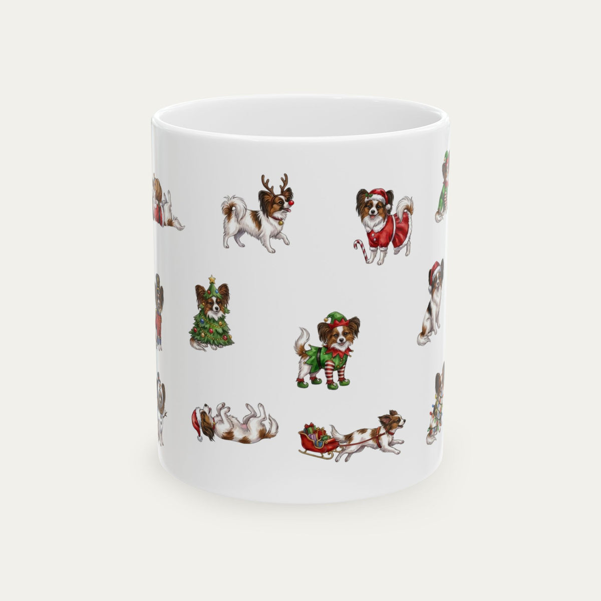 Papillon Christmas Mug