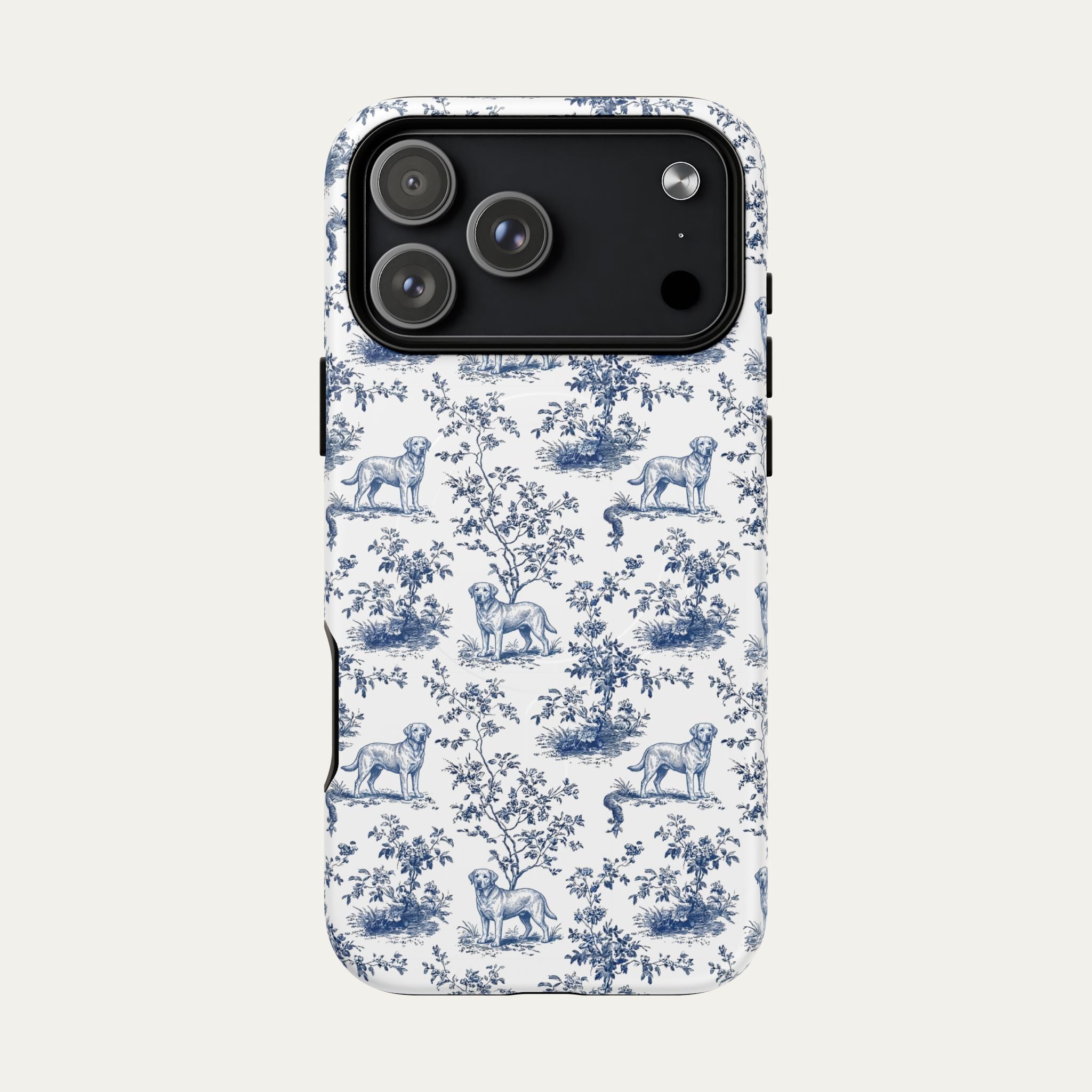 Dog Blue Toile Phone Case