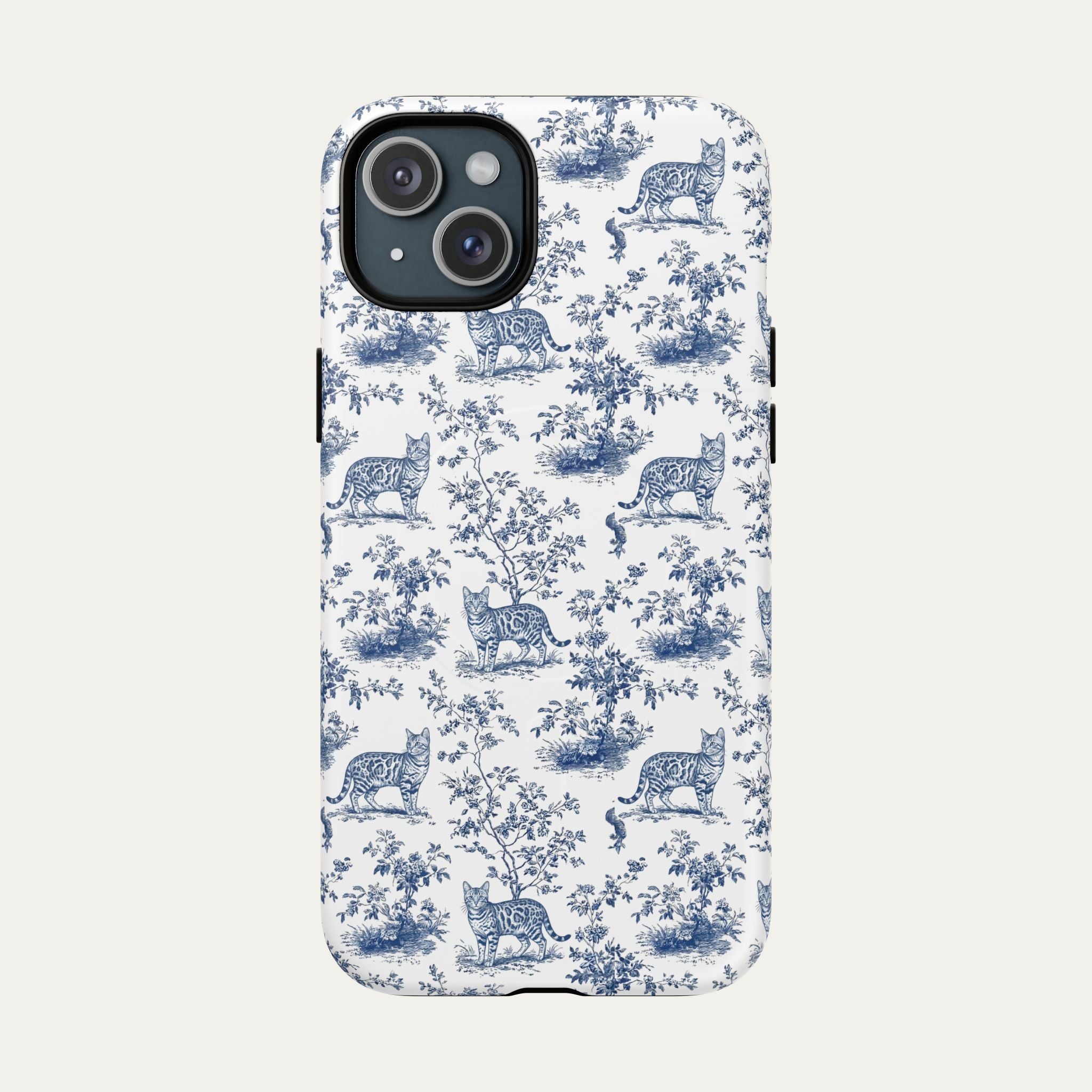 Bengal Cat Blue Toile Phone case