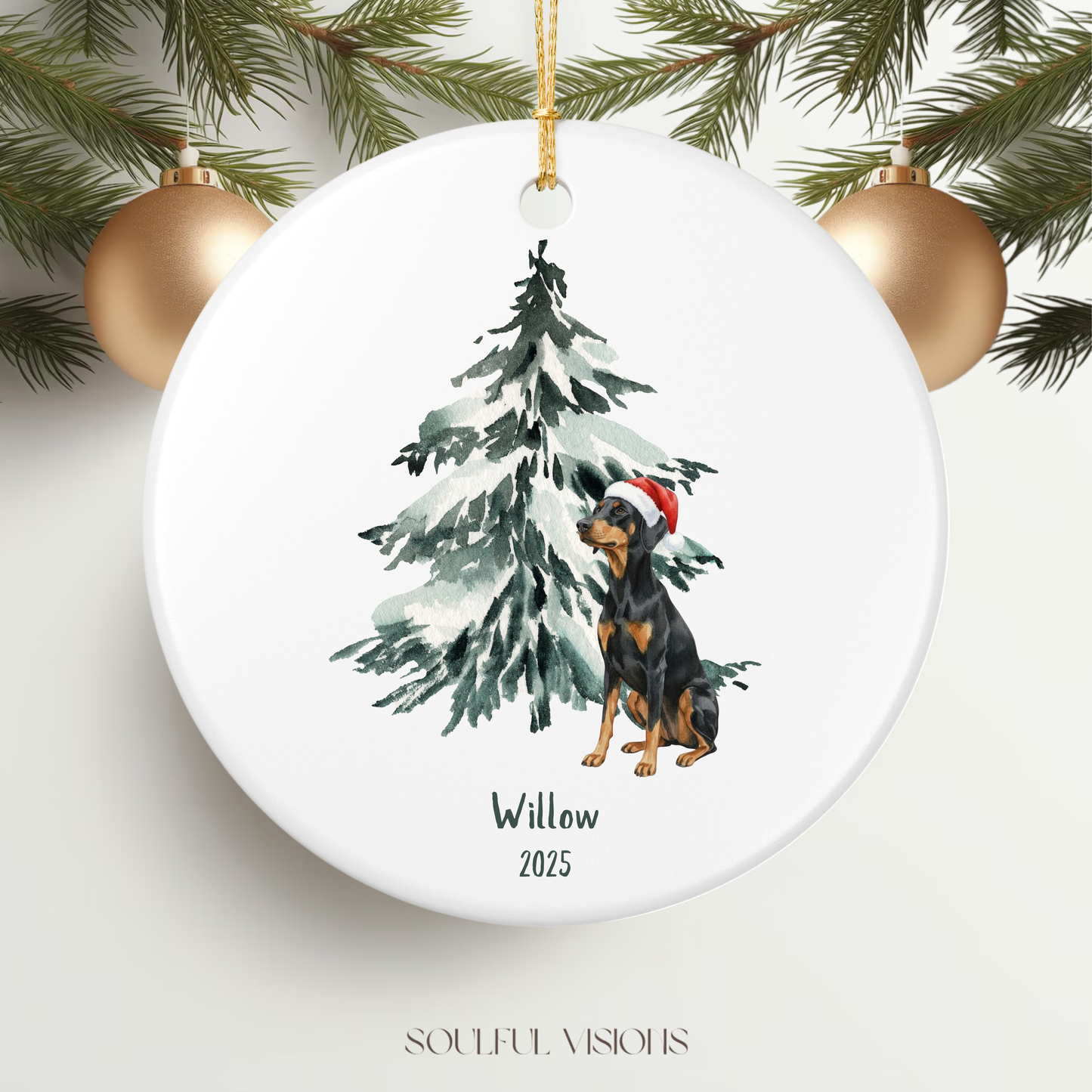 Custom Dog Christmas Ornament
