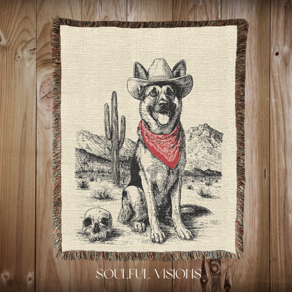 German Shepherd Woven Blanket