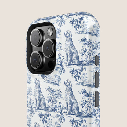 Golden Retriever Toile De Jouy Magnetic Phone Case