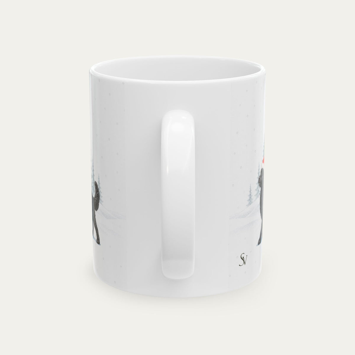 Custom Goldendoodle  Black Christmas Santa Hat Mug