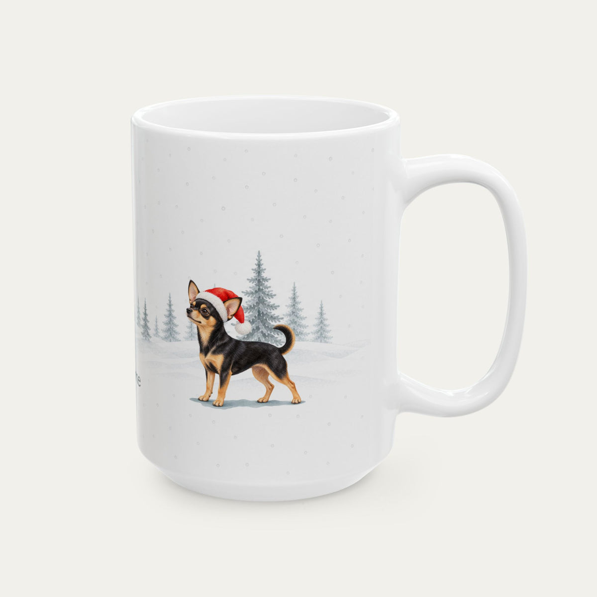 Custom Chihuahua  Black and Tan Christmas Santa Hat Mug