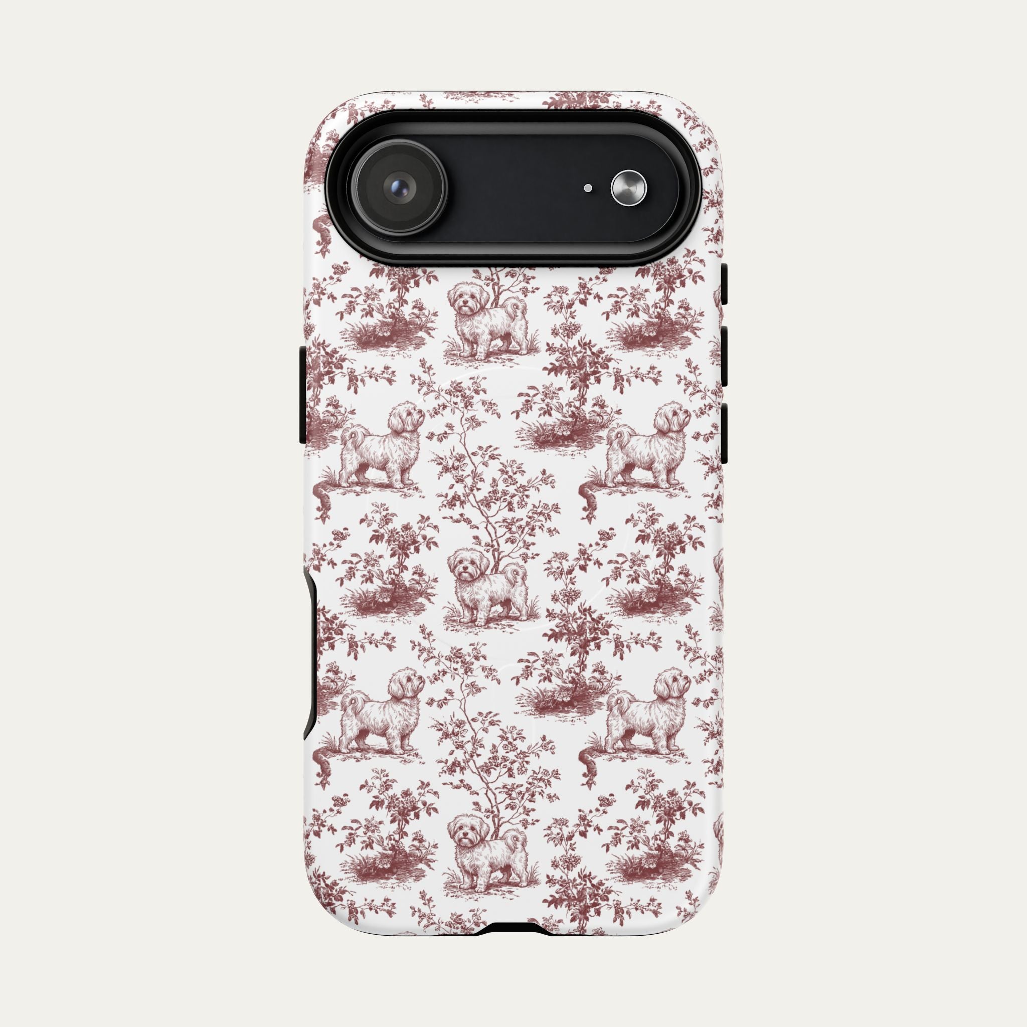 Maltese Burgundy Toile phone Case