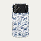 Dachshund Shorthaired Blue Toile Phone case