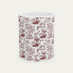 Whippet Burgundy Toile Mug