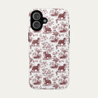 Bernese Mountain Burgundy Toile phone Case